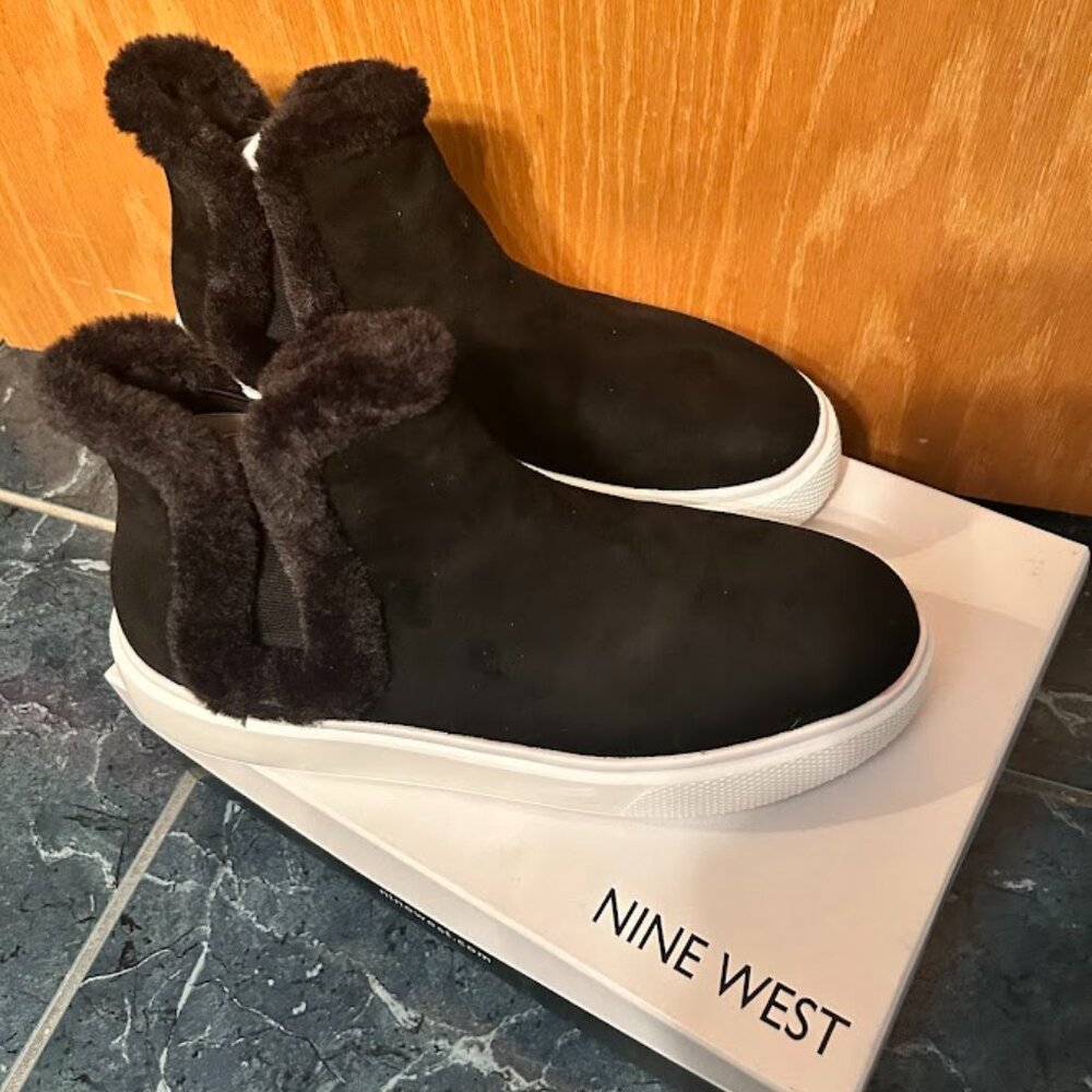 NINE WEST BLACK KOMFY2 ANKLE BOOTS SIZE 11M